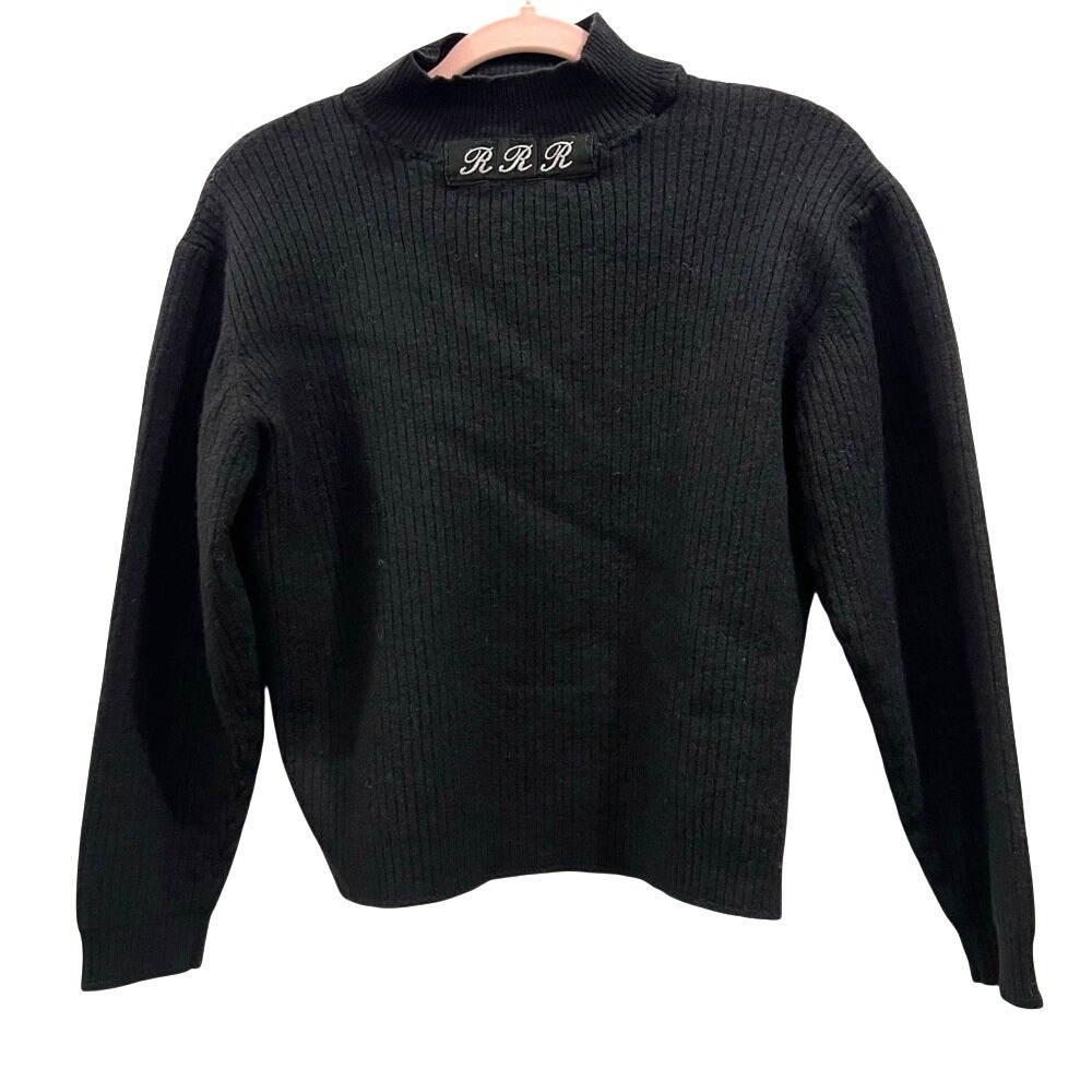 Metropolitan by Lord and Taylor RRR Merino Wool Black Pullover Mock Turtleneck L